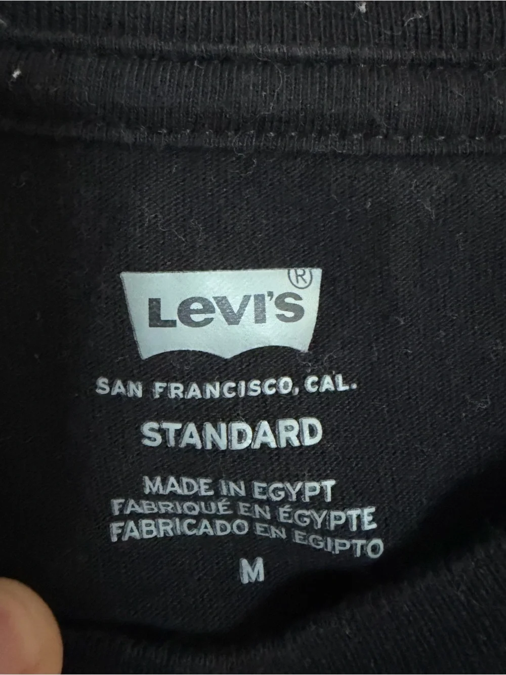 Levi's Black Short-Sleeve Tee with White Logo Panel